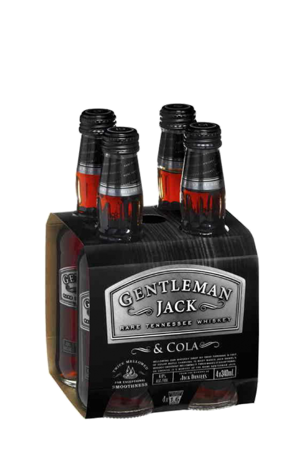JACK DANIEL GENTLEMAN WHISKEY AND COLA PACK x 4 6° 33CL