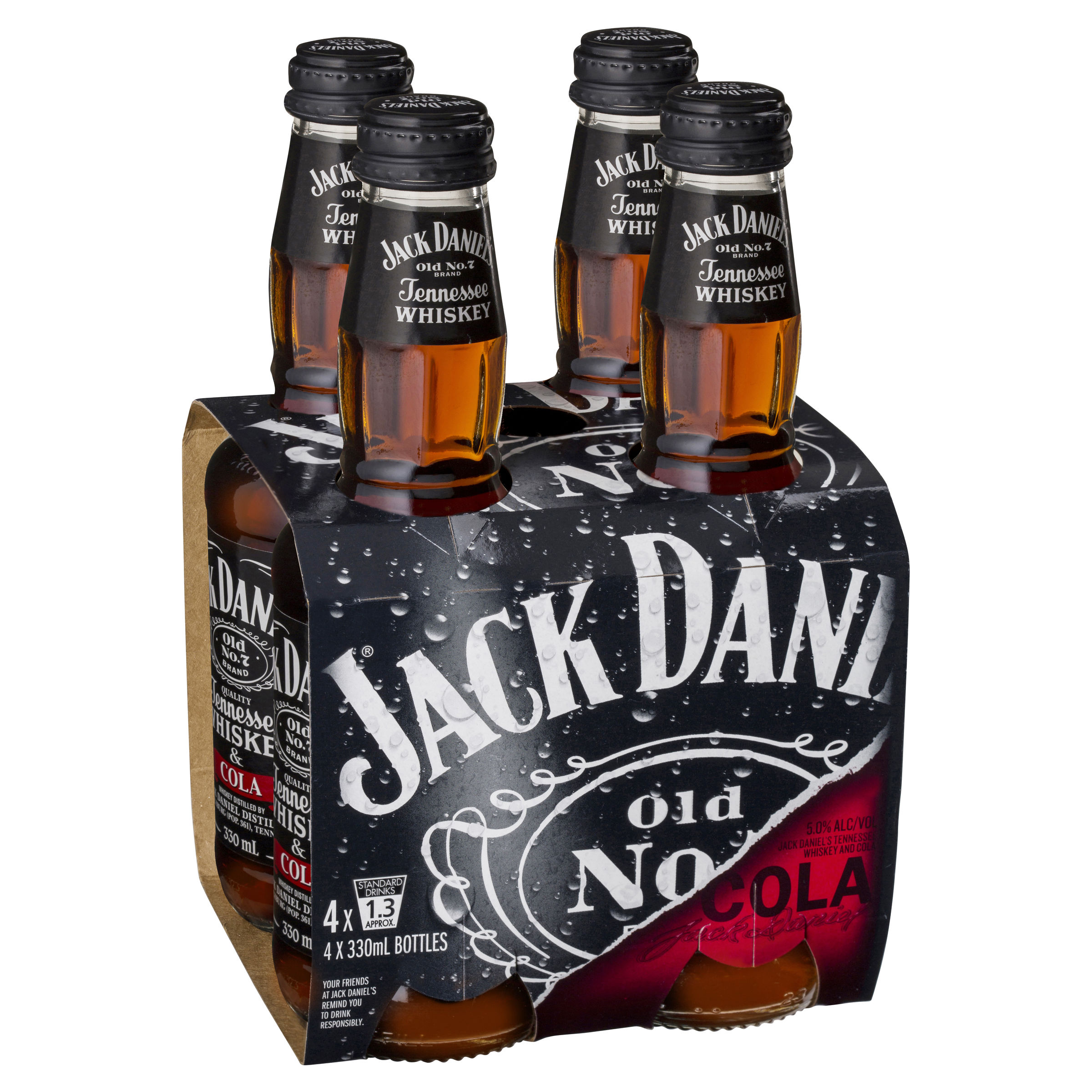 JACK DANIEL'S & COLA X4 33CL 4,8°